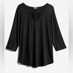 MIX Black Cross Hatch Top 2X